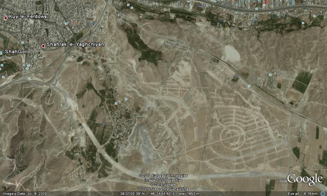 نقشه هوایی شهر تبریز
