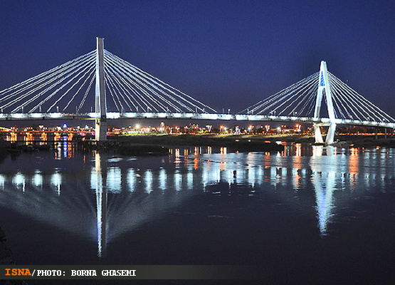 عکس از پل کابلی اهواز