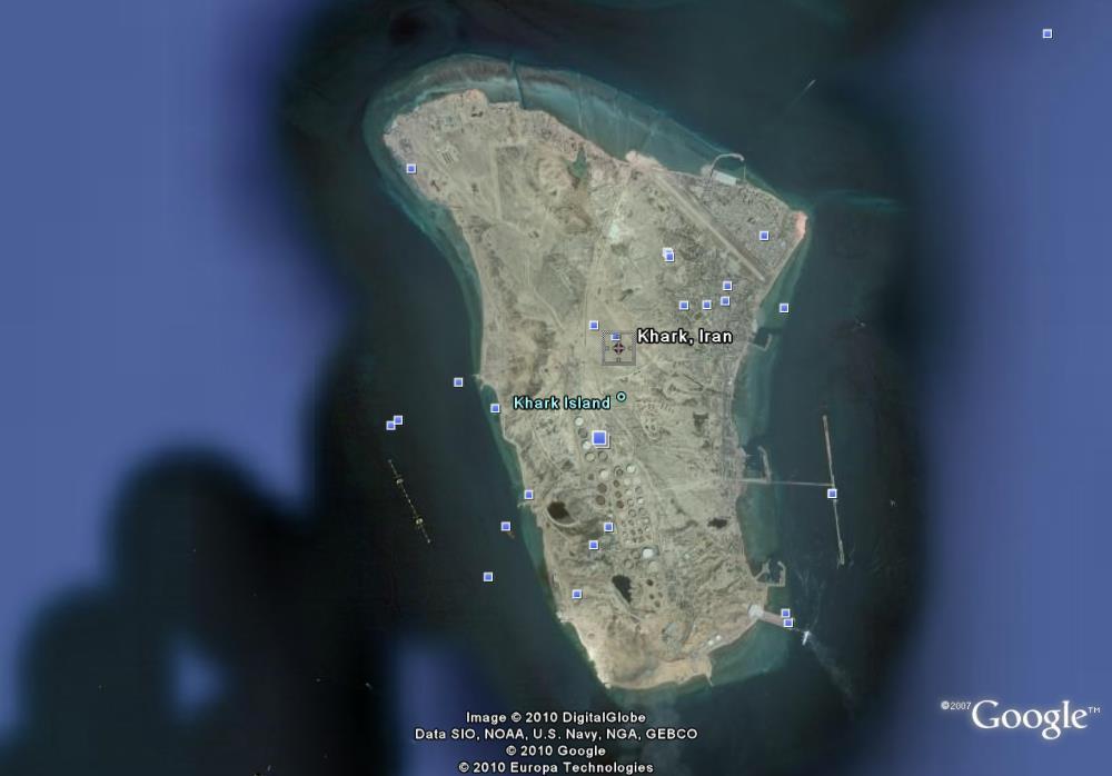 نقشه ماهواره ای جزیره خارک