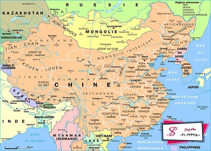 عکس کشور چین روی نقشه