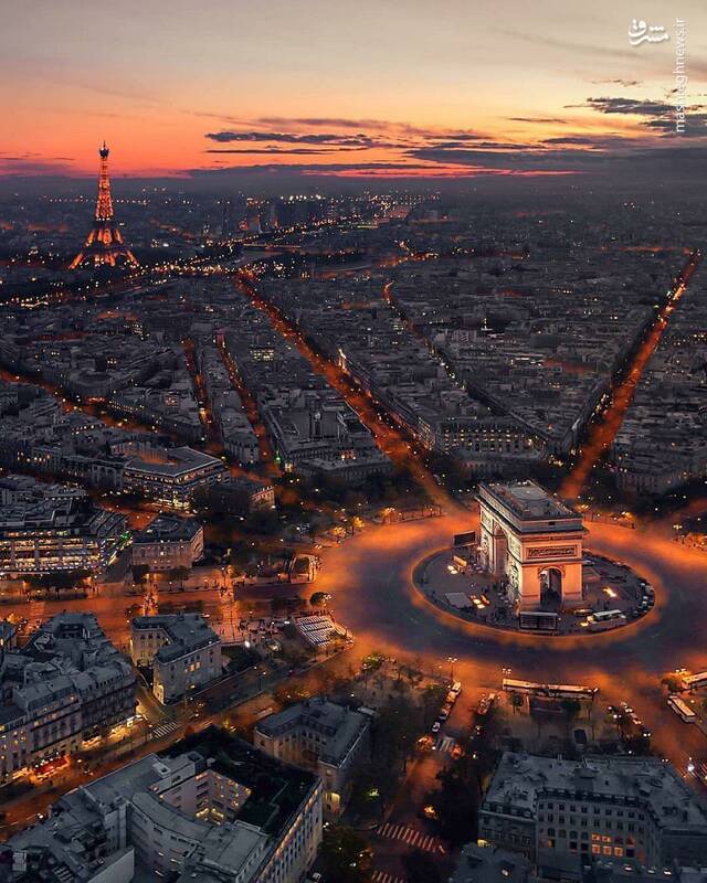 عکس هوایی شهر پاریس