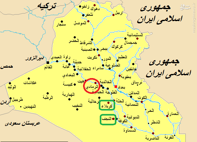 عکس از نقشه کشور عراق