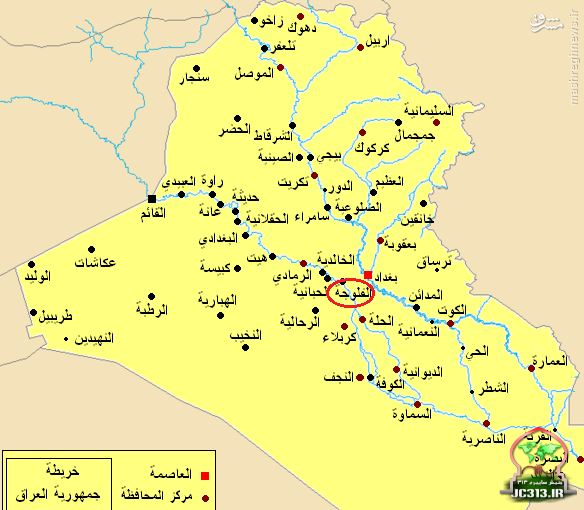 عکس نقشه ی کشور عراق