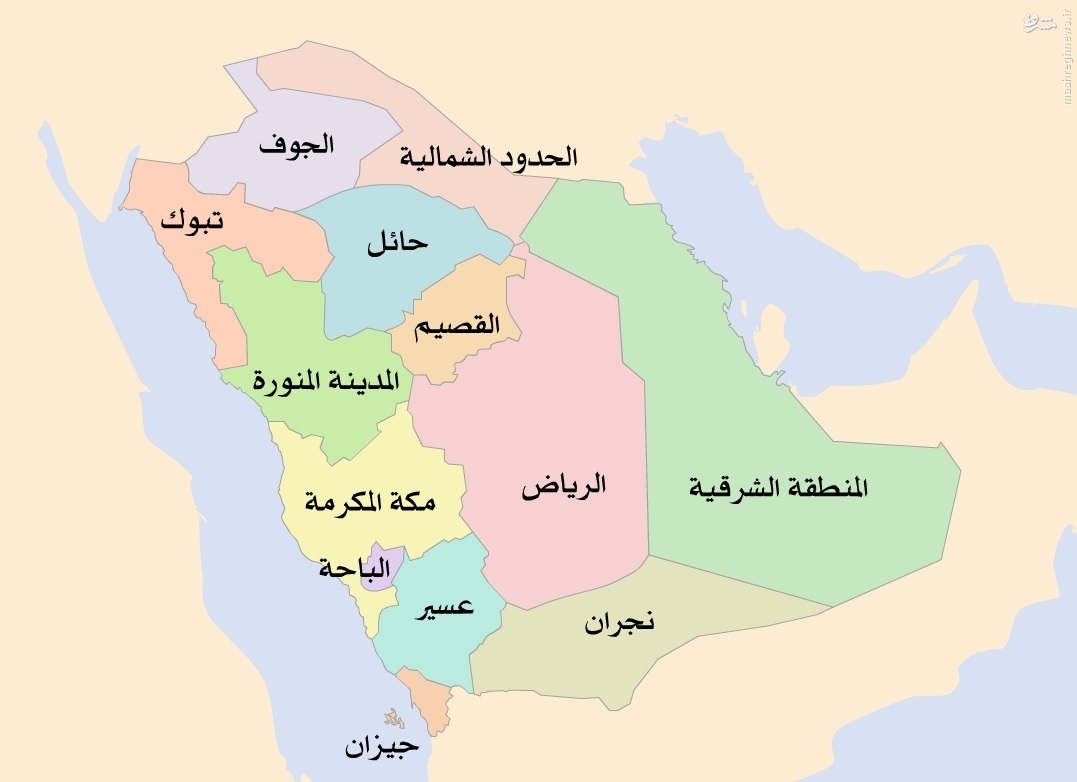 عکس نقشه کشور عربستان
