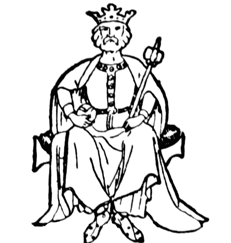 outline picture of king
