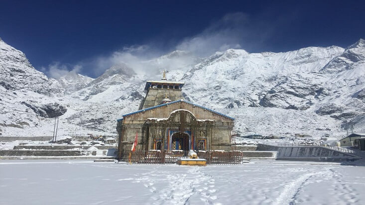 kedarnath temple images in winter