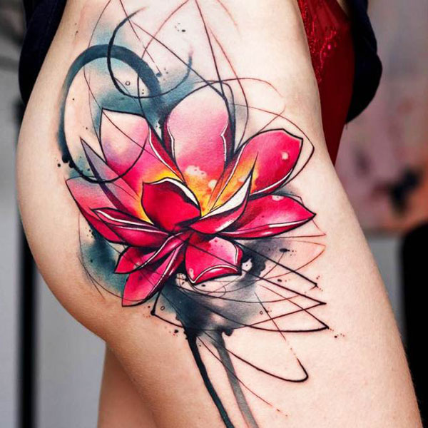 pics of purple lotus flower tattoo