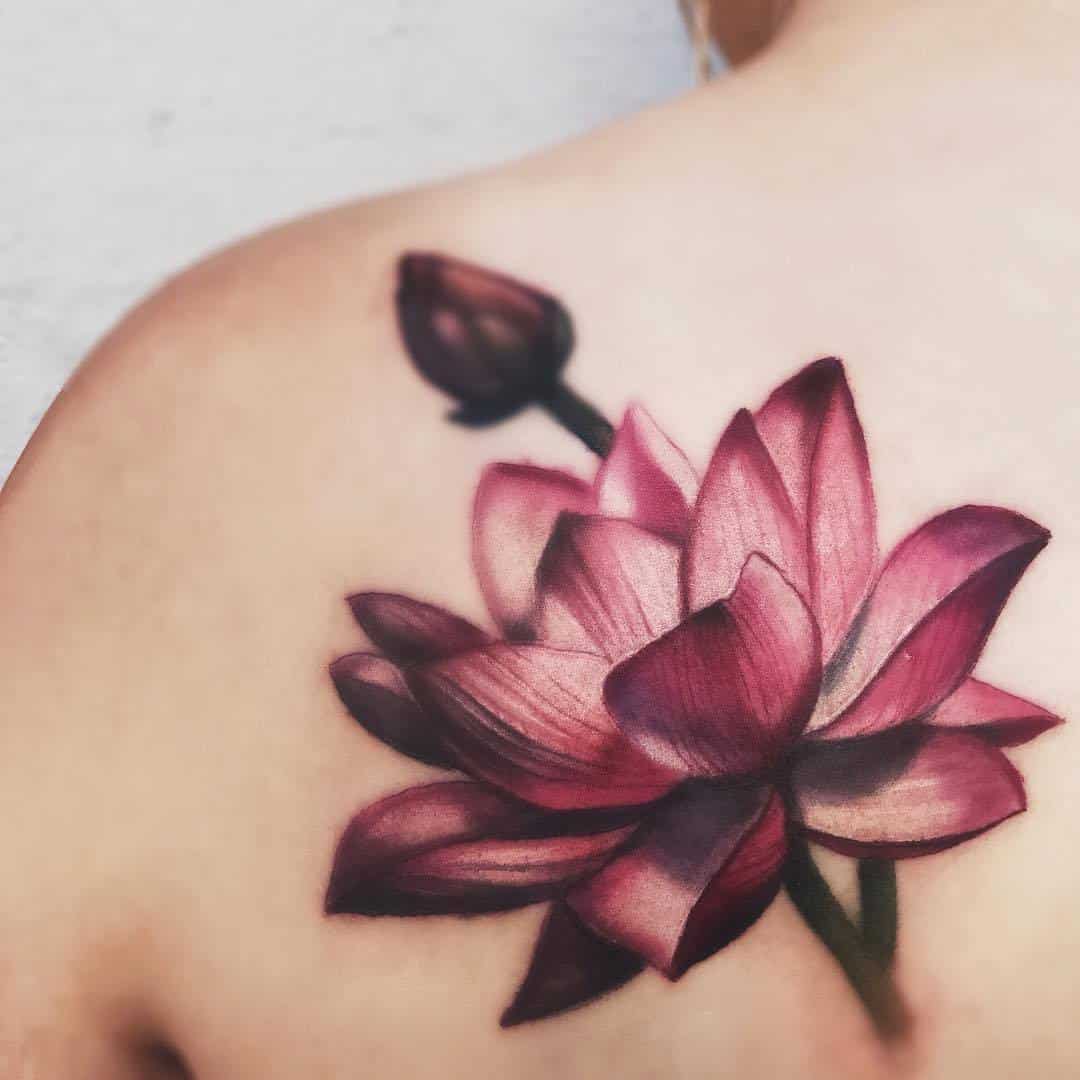 pics of lotus flower tattoos