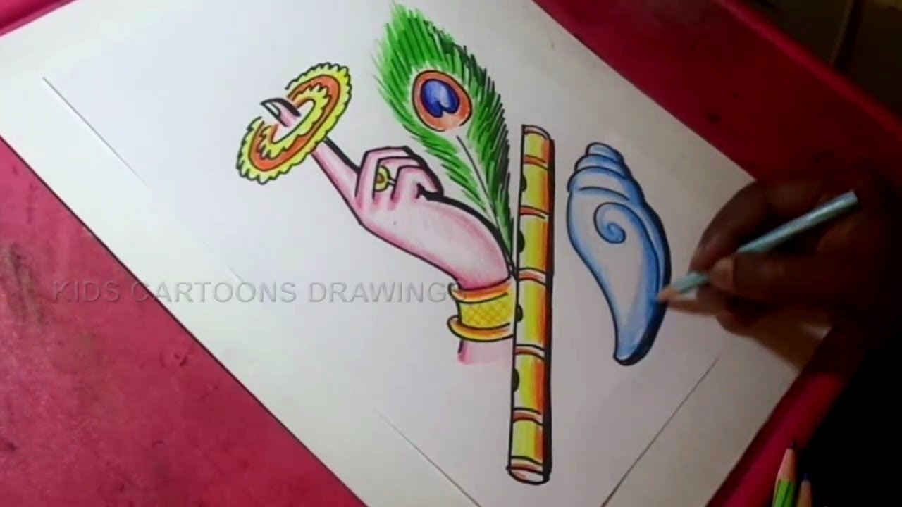 lord krishna images easy to draw