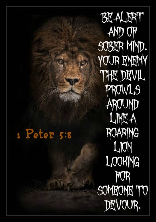 devil roaring lion bible verse