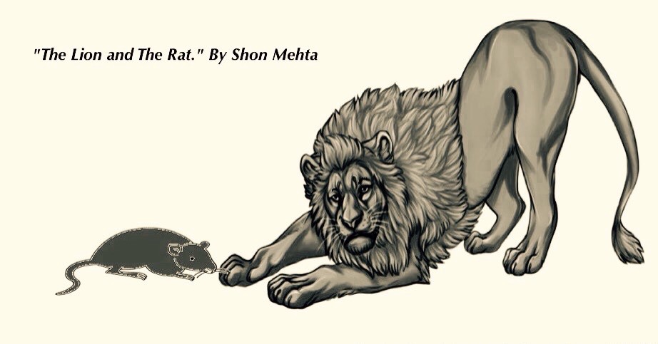 image of lion and rat