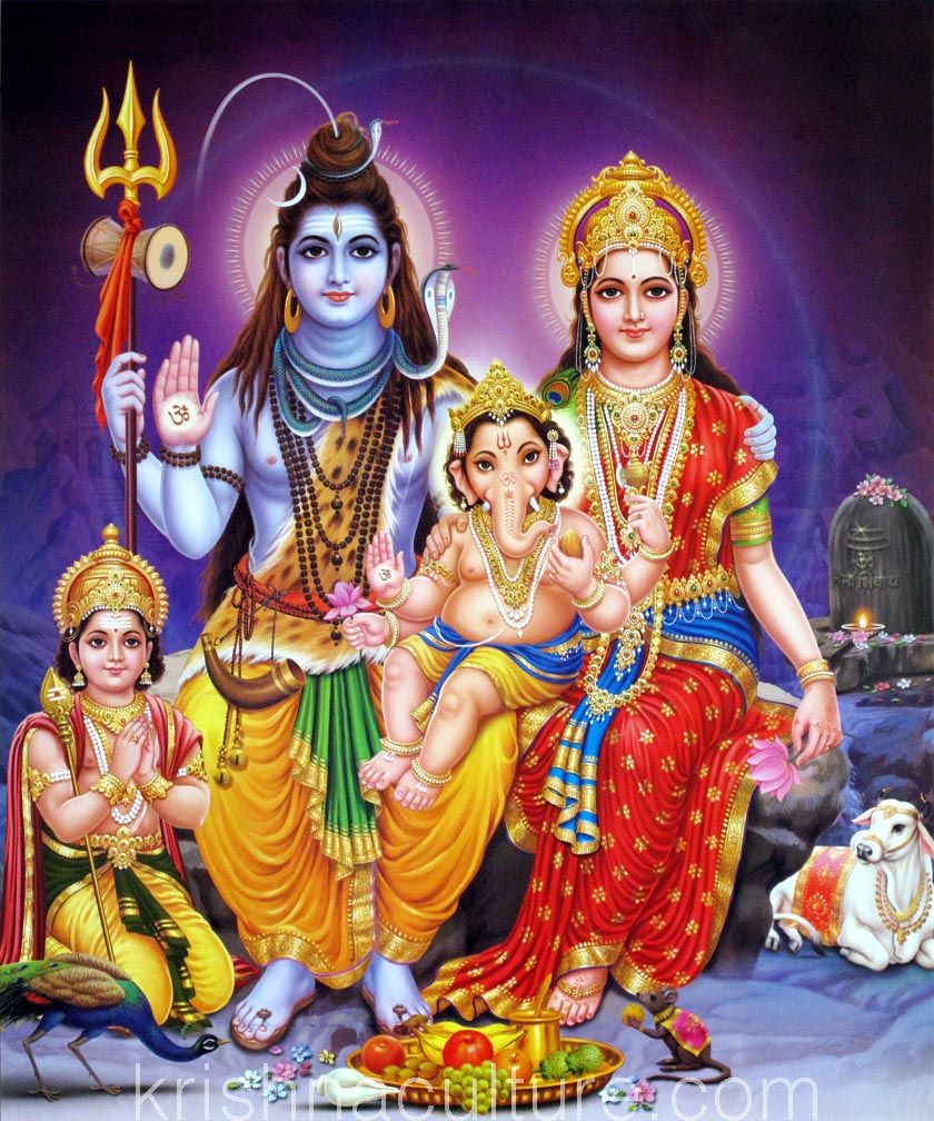 lord shiva family photo with daughter