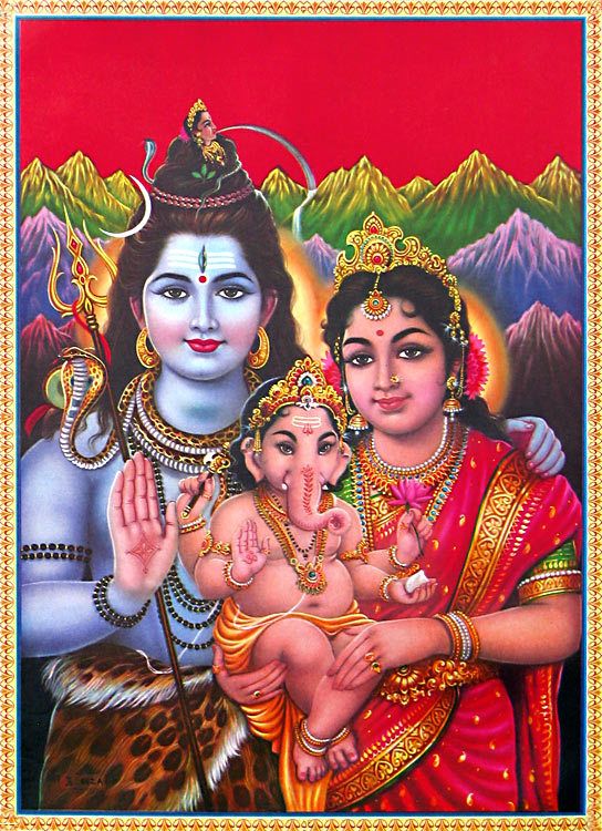 images of lord shiva parvati and ganesh
