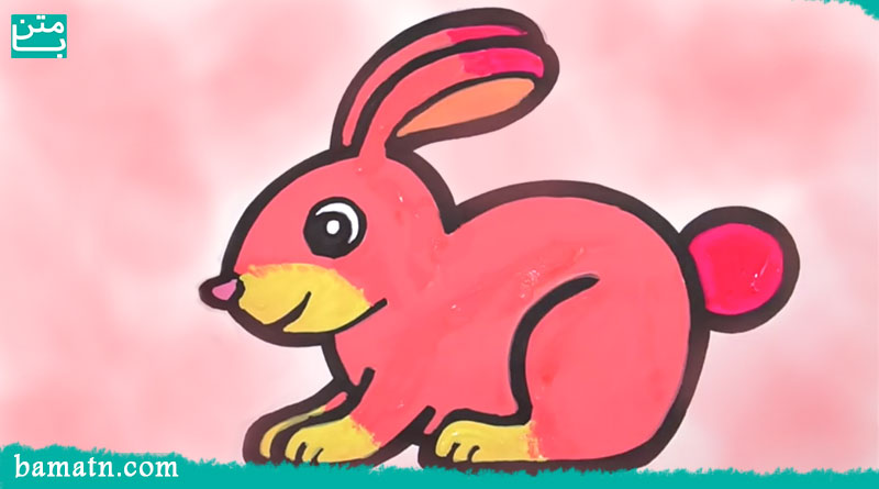 نقاشی کودکانه خرگوش زیبا
