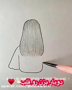 نقاشی دخترانه ساده با مداد رنگی