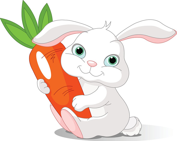 نقاشی کودکانه خرگوش فانتزی
