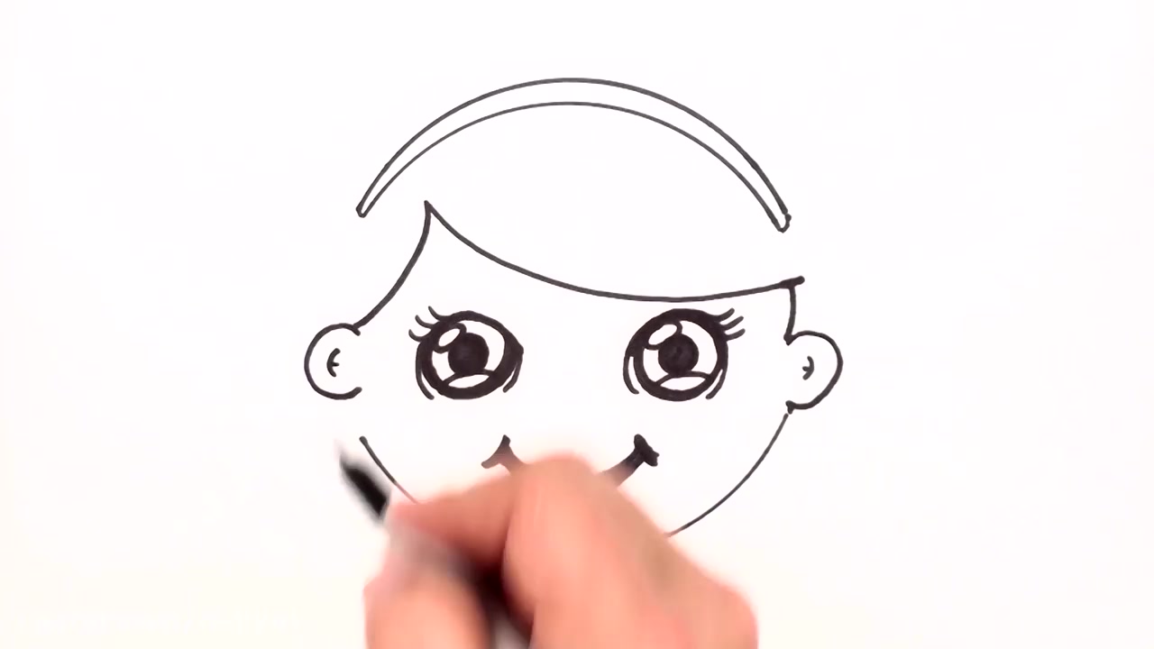 نقاشی کودکانه ساده دختر بچه
