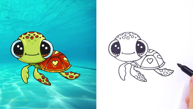 نقاشی کودکانه حیوانات دریا
