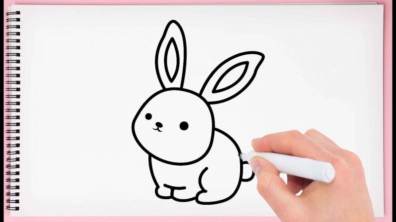 نقاشی کودکانه خرگوش ساده