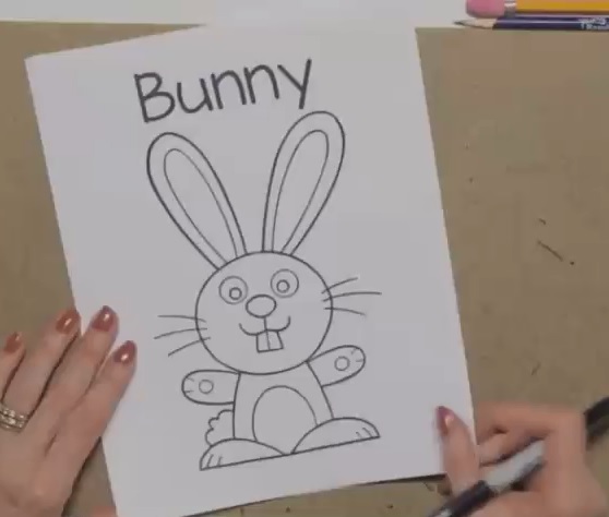 نقاشی ساده و کودکانه خرگوش