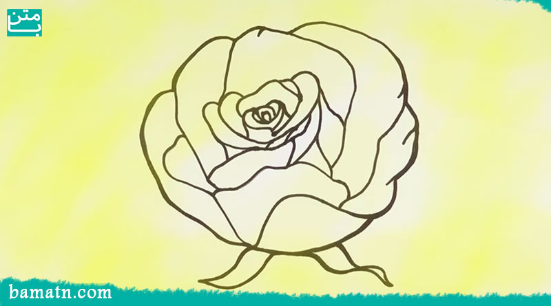 نقاشی گل رز کودکانه ساده