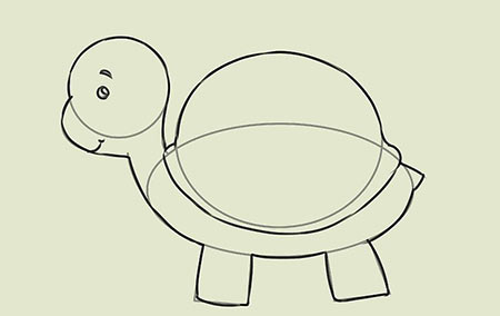 نقاشی کودکانه قورباغه و لاک پشت