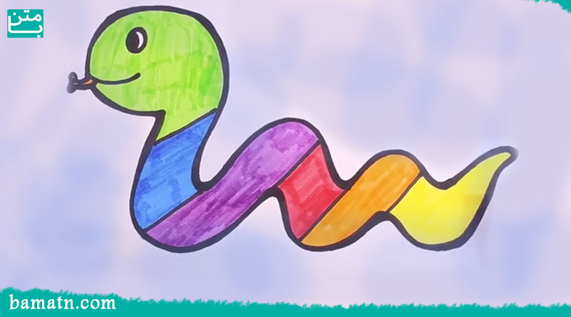 نقاشی ساده طبیعت با مداد رنگی برای کودکان