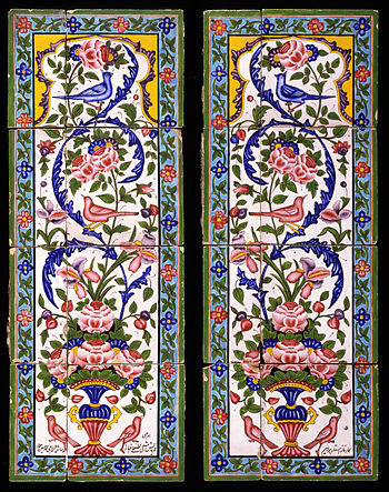 نقاشی گل و مرغ دوران قاجار
