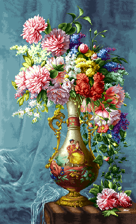 نقاشی گلدان گل