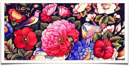 نقاشی گل و مرغ به انگلیسی