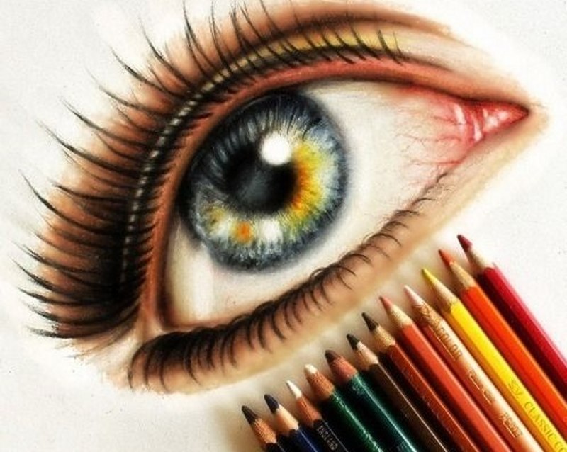 نقاشی های زیبا ساده با مداد رنگی