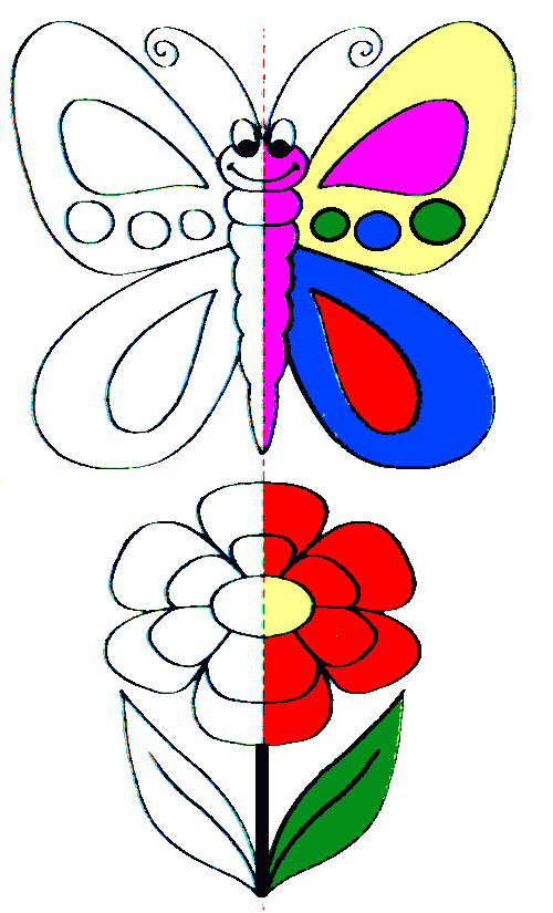 نقاشی پروانه با خط تقارن