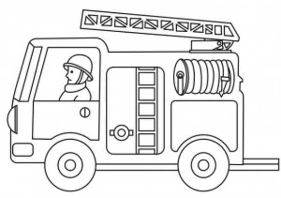 نقاشی کودکانه ماشین آتش نشانی