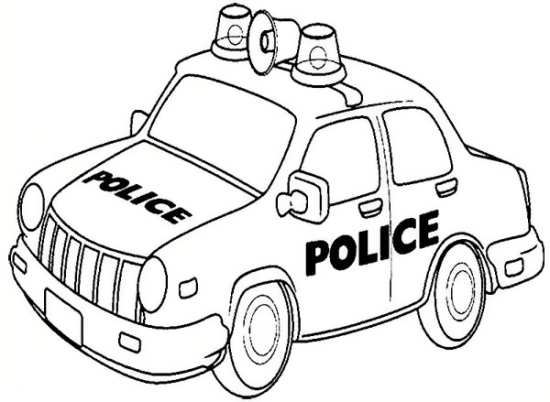 نقاشی کودکانه ی ماشین پلیس