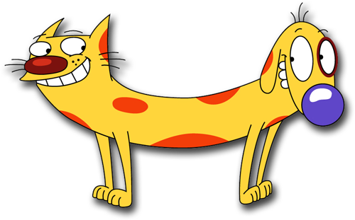 نقاشی کودکانه گربه و سگ
