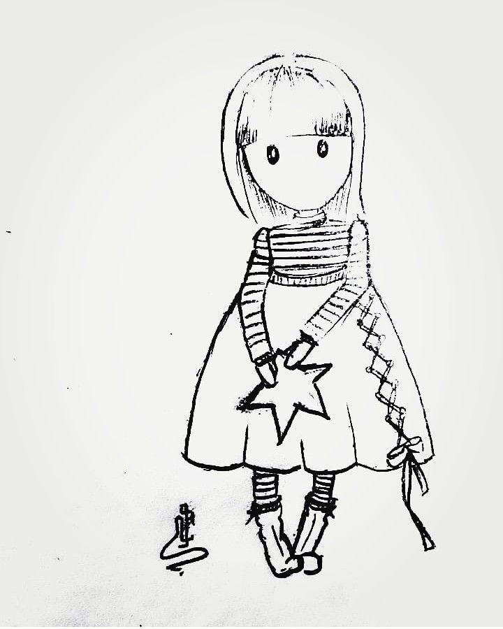 نقاشی فانتزی عروسکی دخترانه
