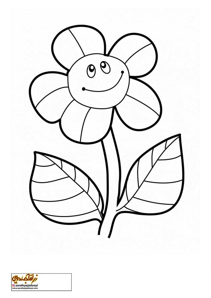 نقاشی ساده گل با مداد رنگی برای کودکان