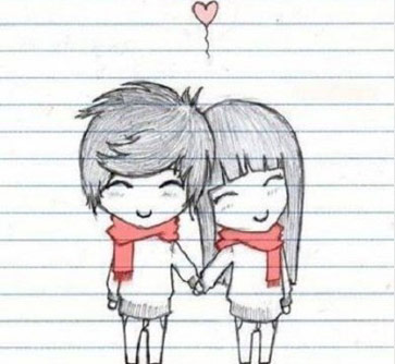 عکس نقاشی ساده عاشقانه با مداد