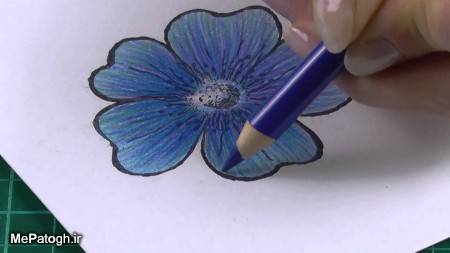 طرح نقاشی گل ساده با مداد رنگی