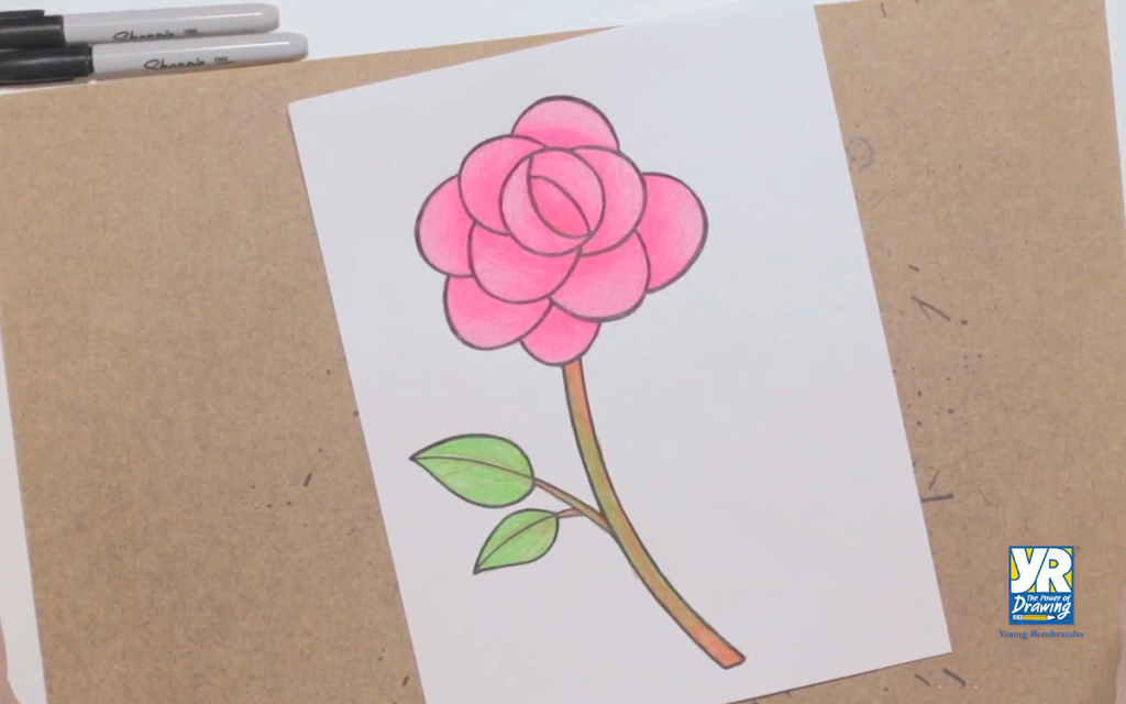نقاشی گل رز کودکانه