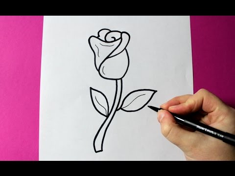 نقاشی گل رز ساده برای کودکان