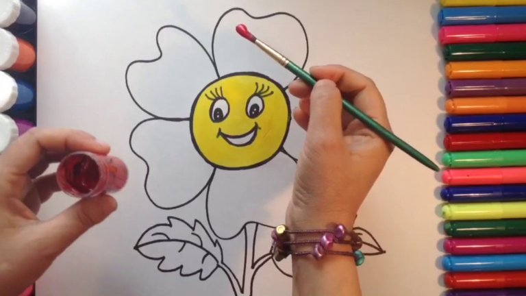 نقاشی کودکان گل آفتابگردان