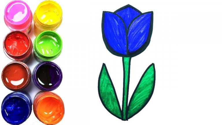 آموزش نقاشی گل لاله برای کودکان