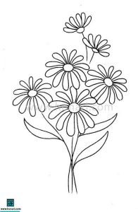 طرح گل بنفشه برای نقاشی روی پارچه