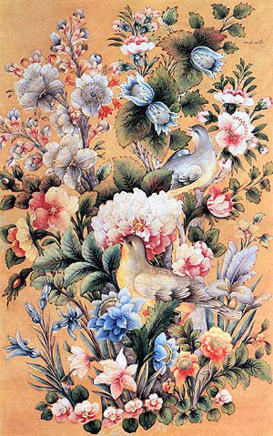 نقاشی گل و مرغ تاریخچه