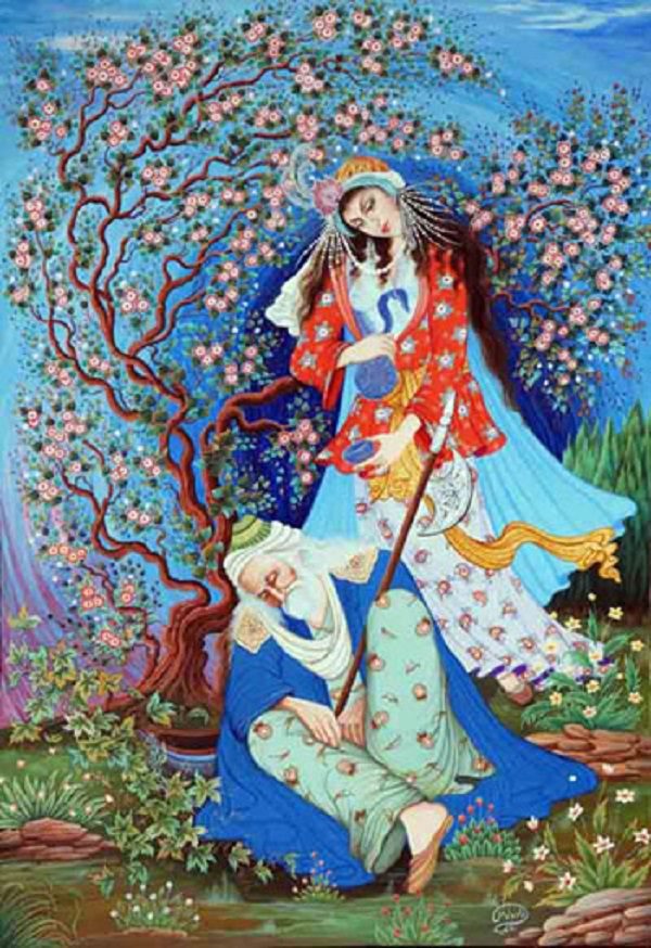 نقاشی مینیاتوری ایرانی ساده