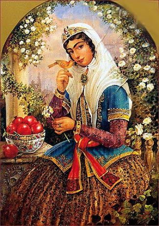 نقاشی زن ایرانی قدیمی