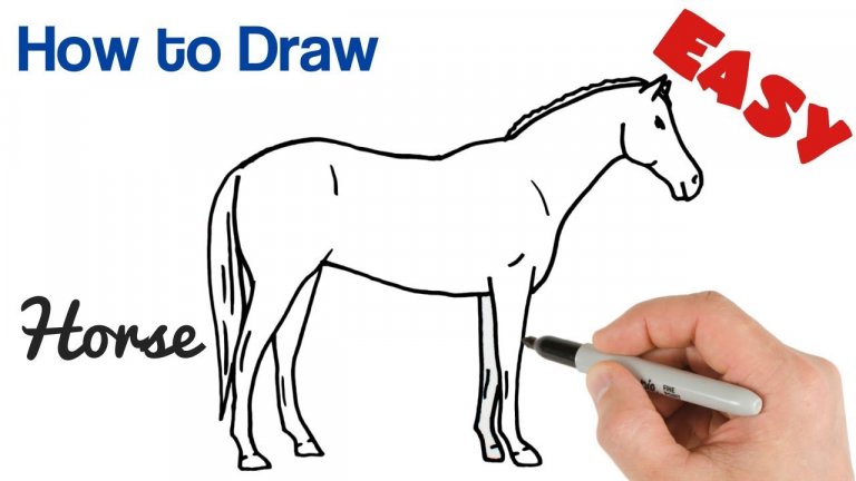 نقاشی آسان کودکانه اسب