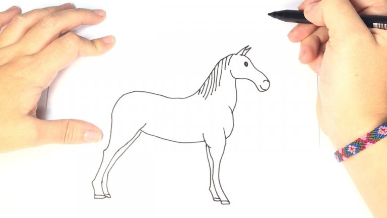 نقاشی ساده کودکانه اسب تک شاخ