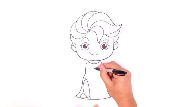 نقاشی ساده السا برای کودکان
